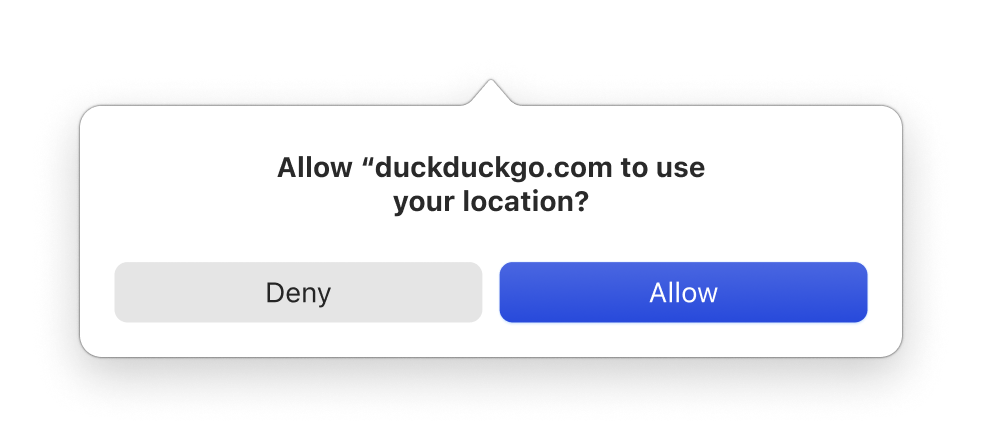 screenshot of browser location prompt