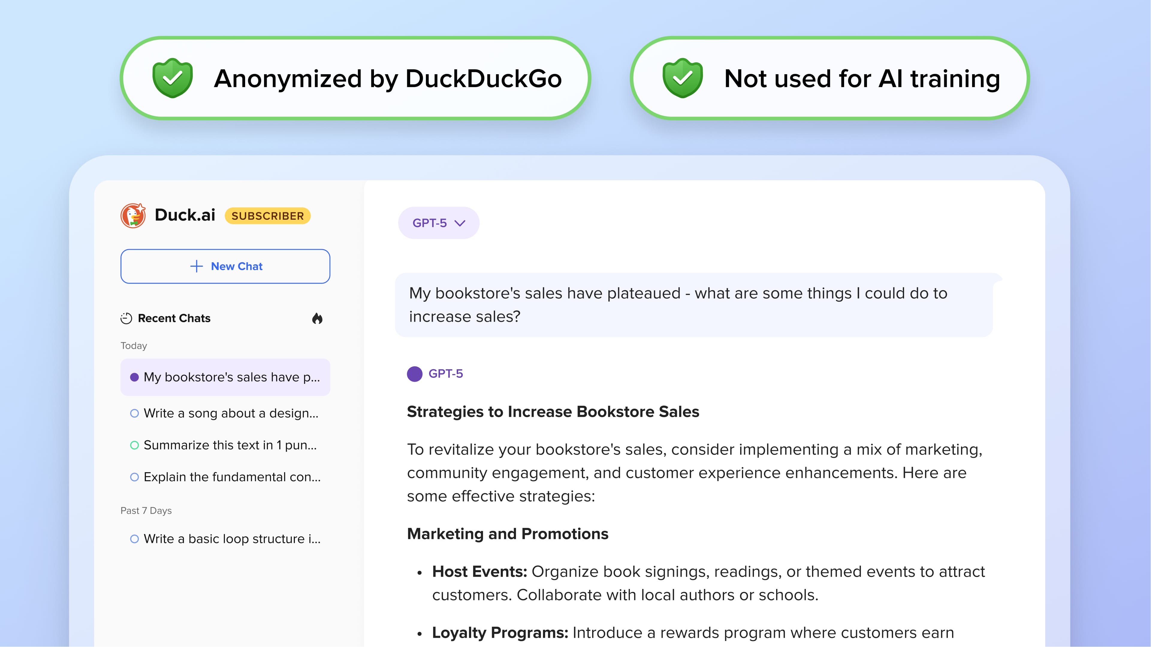Added Advanced AI Chat Models to the DuckDuckGo Subscription
